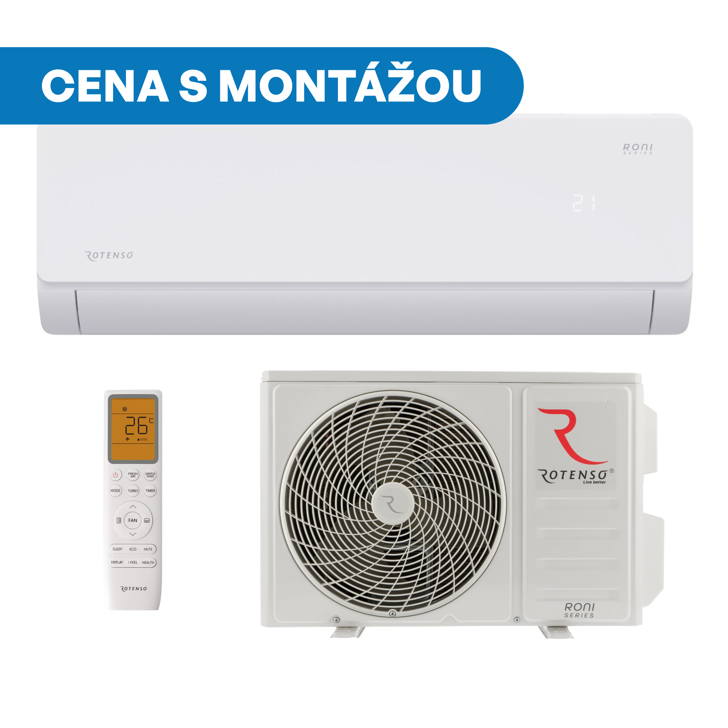 Nástenná klimatizácia Rotenso RONI X 3,4 kW